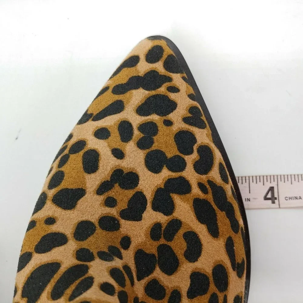 Sole Society Cadyna Suede Leopard Ankle Boot‎ 8.5